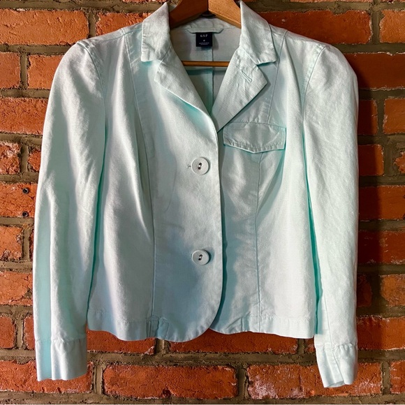 GAP Vintage Mint Green/Blue Tiny Fit Blazer, size 0 - Picture 1 of 5